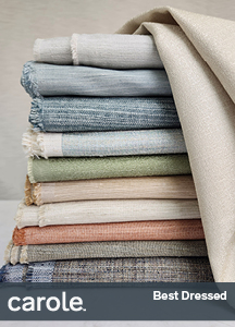 Carole Fabrics 6338 Best Dressed from the Fall 2025 decorative fabric collection.